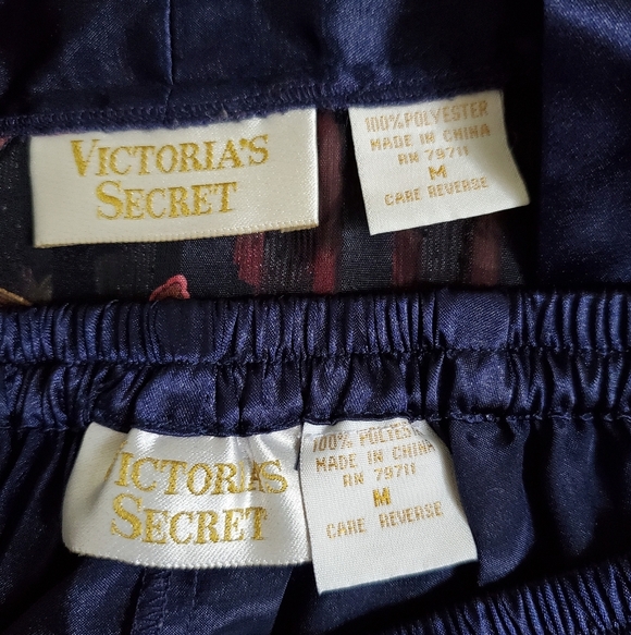 90s Vintage Gold Label Victoria's Secret Satin Floral Pajama Pants & Top… - Picture 9 of 9